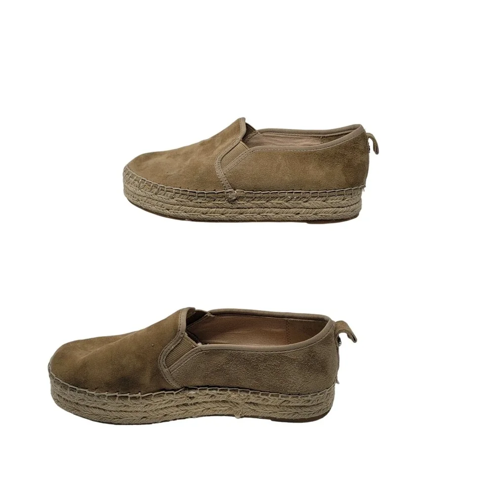 Sam Edelman Suede Leather Carrin‎ Espadrille Flat Shoes 6.5 Tan Casual Slip-On